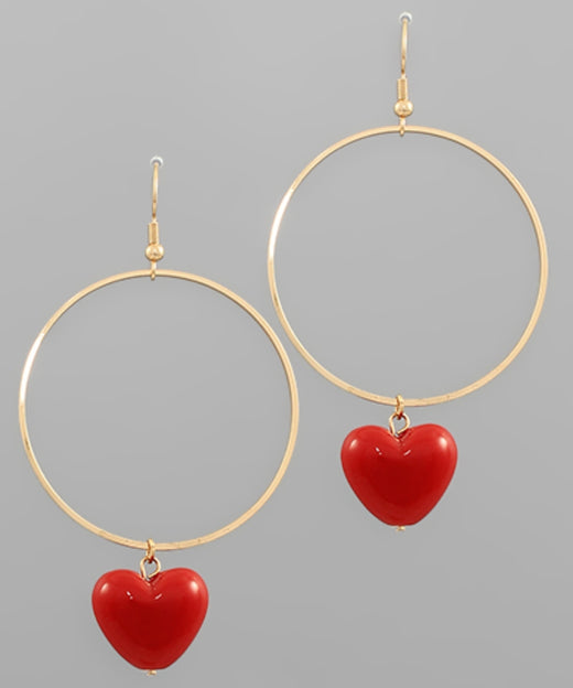 Circle Heart Earrings