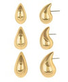 Puffy Metal Teardrop Earring