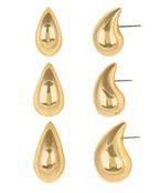 Puffy Metal Teardrop Earring