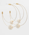 2 Hoop Earrings with Beaded Ball