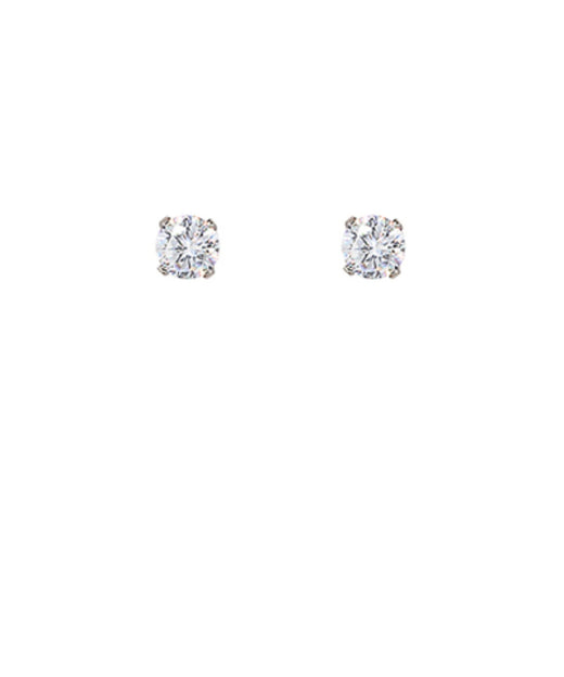 Round CZ Stud Earrings