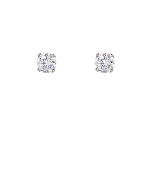 Round CZ Stud Earrings