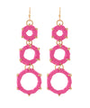 Wrapped Raffia 3 Circle Drop Earrings
