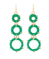 Wrapped Raffia 3 Circle Drop Earrings