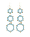 Wrapped Raffia 3 Circle Drop Earrings