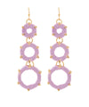 Wrapped Raffia 3 Circle Drop Earrings