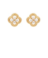 Clover Shape & Pearl Cluster Earrings