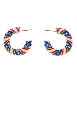 Patriotic Color Coated Glitter Hoops