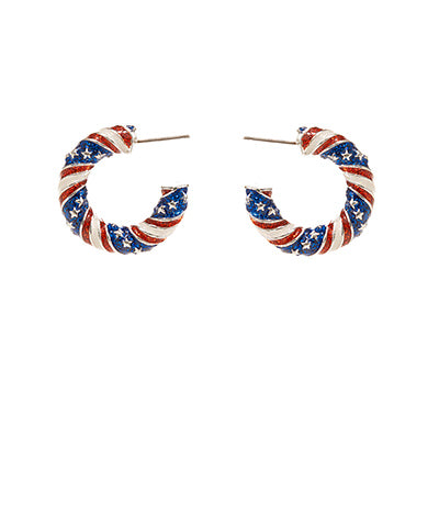 Patriotic Color Coated Glitter Hoops