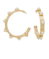 Pearl Station Textured Open Hoops