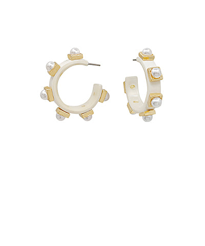 25MM Pearl Station Acetate Hoops