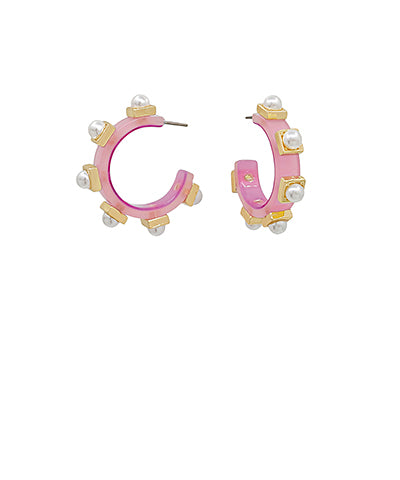 25MM Pearl Station Acetate Hoops