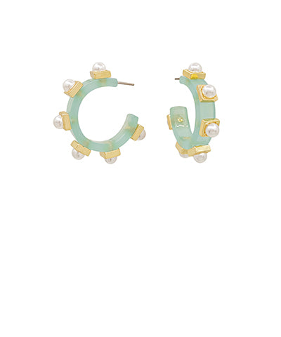 25MM Pearl Station Acetate Hoops