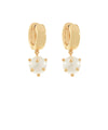 Round Pearl Dangling Hoops