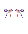 USA Color Twisted Double Bow Earrings