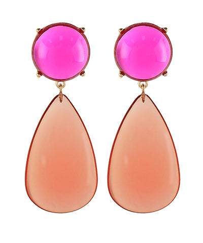 Teardrop & Round Acrylic Drop Earrings