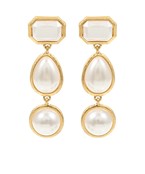 Gold Pearl Shaped Drop Earrings