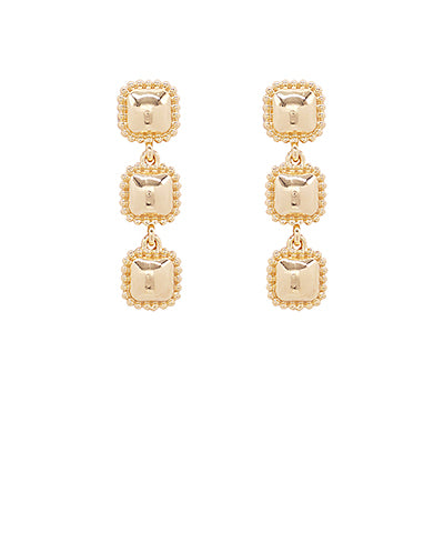 Textured 3 Linear Drop Earrings