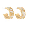 Rope Textured Pearl Metal Hoops