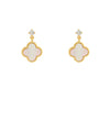 Pave CZ & Clover Dangle Earrings