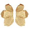 Half Flower Hammered Metal Earrings
