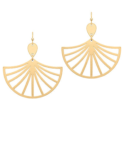 Fan Shape Filigree Drop Earrings