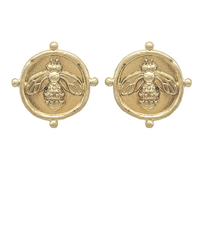 Vintage Style Coin Textured Earrings