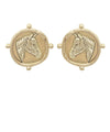 Vintage Style Coin Textured Earrings