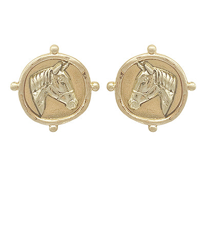 Vintage Style Coin Textured Earrings