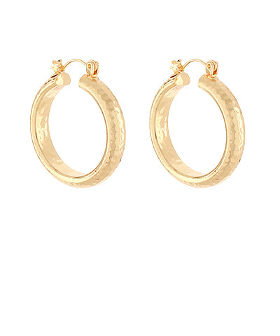 Hammered Gold Hoops