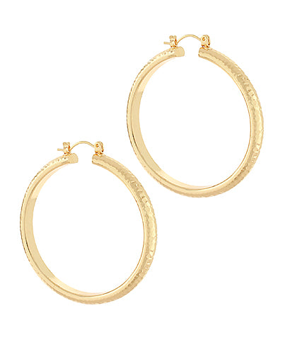 Hammered Gold Hoops