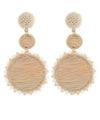 Floral Round Raffia Drop Earrings