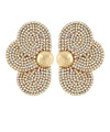 Pave Crystal Half Flower Earrings