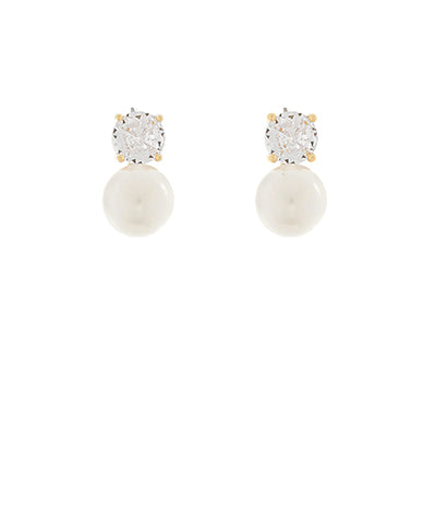 Pave Crystal & Pearl Earrings
