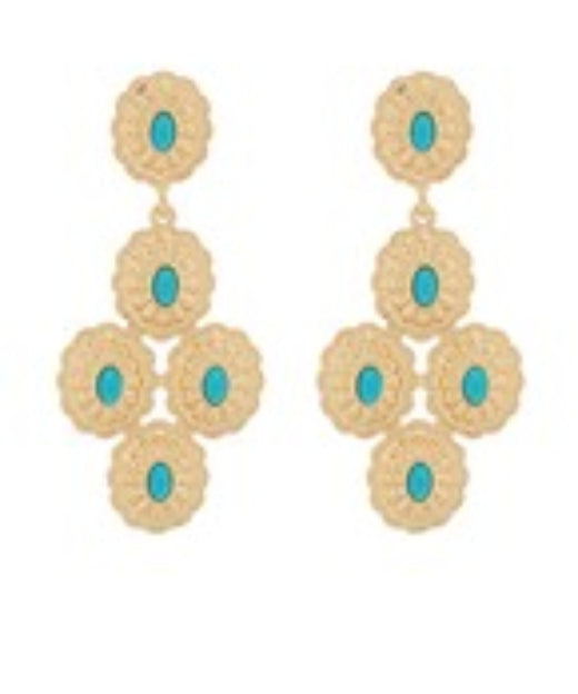 Antique Oval Multi Drop Earrings