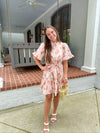 Floral and Stripe Ruffle Dress