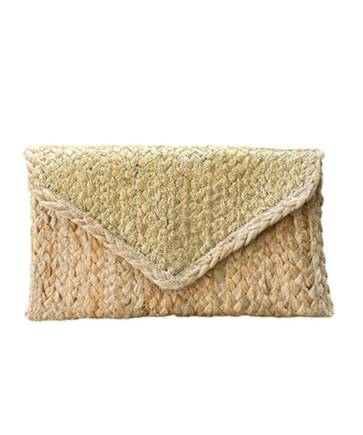Jute Envelope Straw Clutch