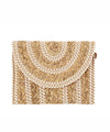 TwoTone Straw Flipover Clutch