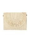 Frill Flipover Straw Clutch