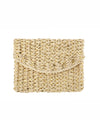 Woven Metallic Straw Clutch