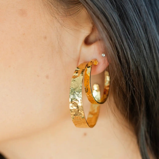 Large Gold Gilded Hoops