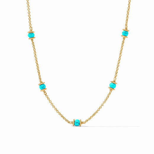 Julie Vos, Hydra Delicate Station Necklace Turquoise Blue