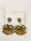 Wing Flower & Crystal Earrings