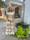 Geometric Print Tiered Maxi Dress