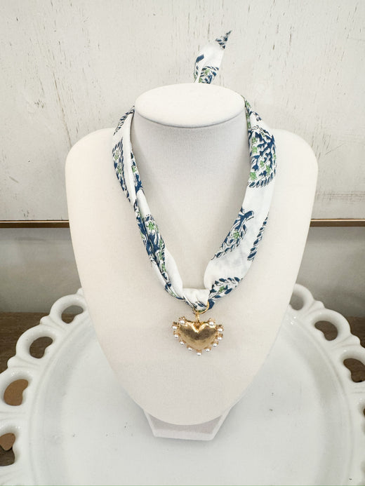 Heart Scarf Charm Necklace