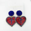 Sacred Heart Hand Beaded Earrings