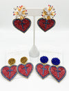 Sacred Heart Hand Beaded Earrings