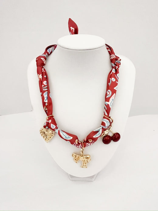 Cherry Delight Scarf Charm Necklace