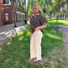 Scissor Cut Wide Leg Jeans - Vanilla Wash