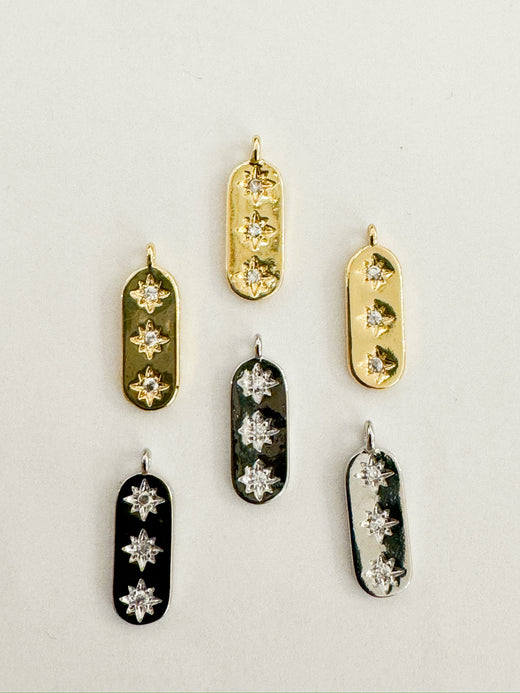 Three Gold Star Charm